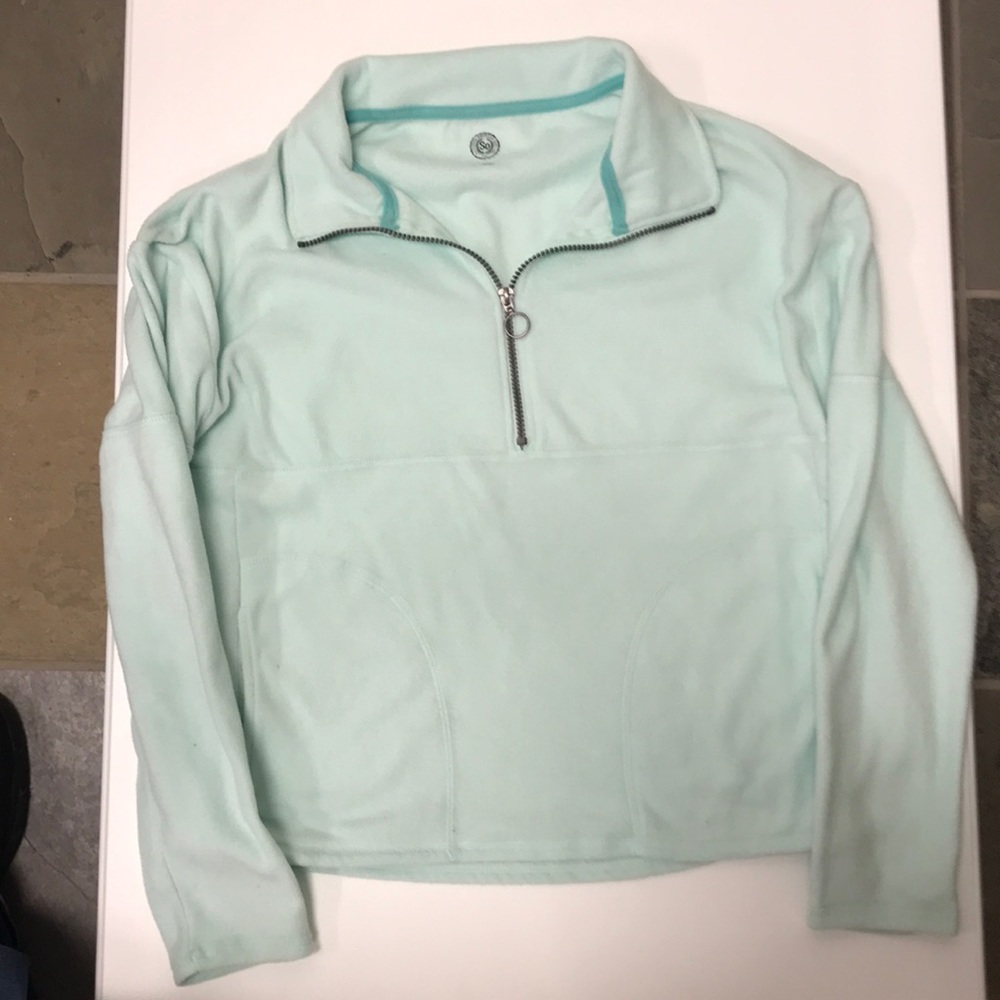 Mint green fleece pullover